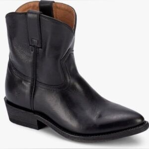 Frye Black Leather Ankle Boots